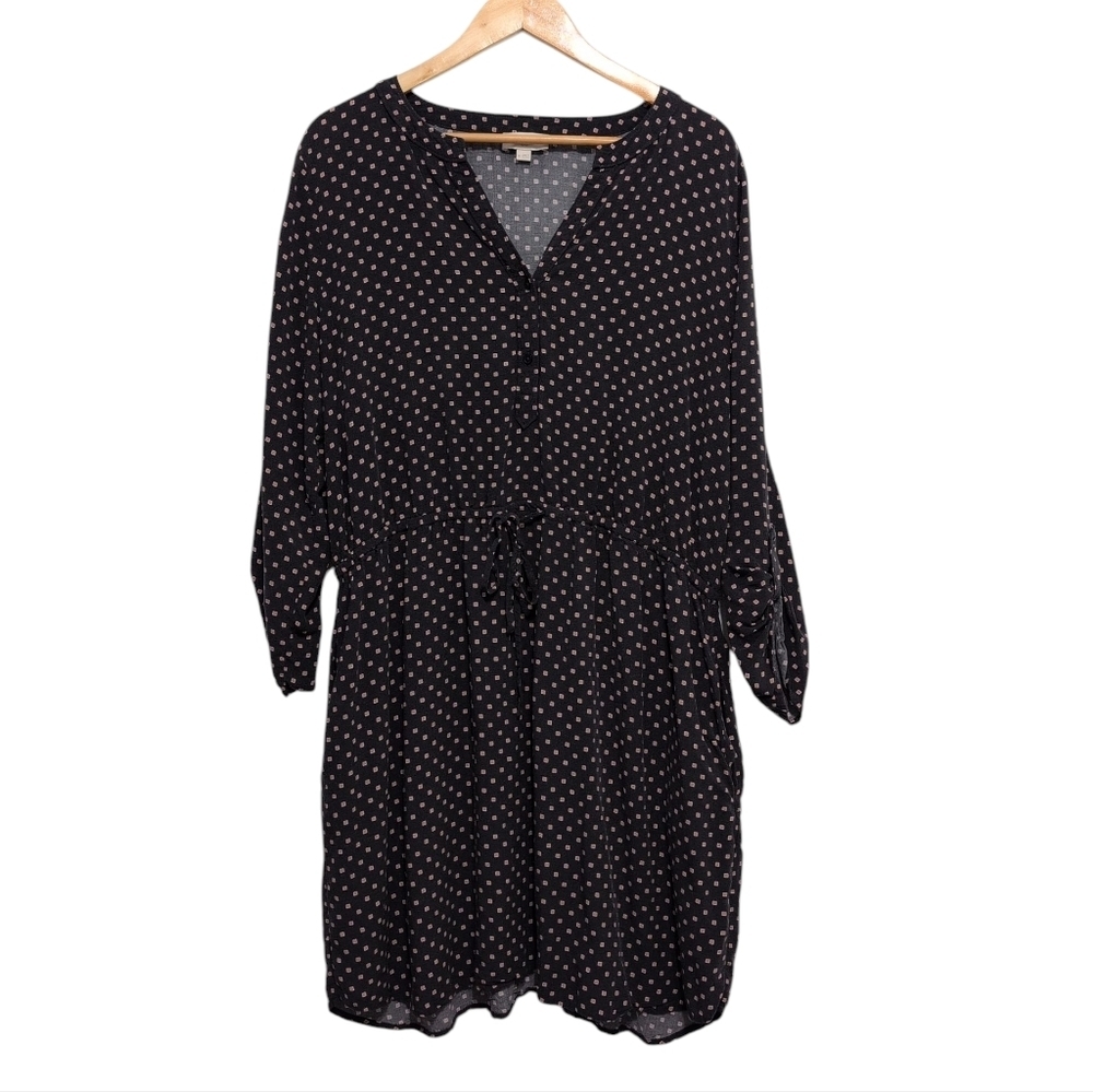 LOFT Outlet Rayon Square Polka Dot Print‎ Casual Dress Size XL